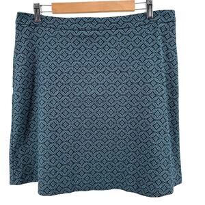 Margaret M Navy Blue Teal Textured Mini Skirt WMNS XL Geometric Pattern A-Line